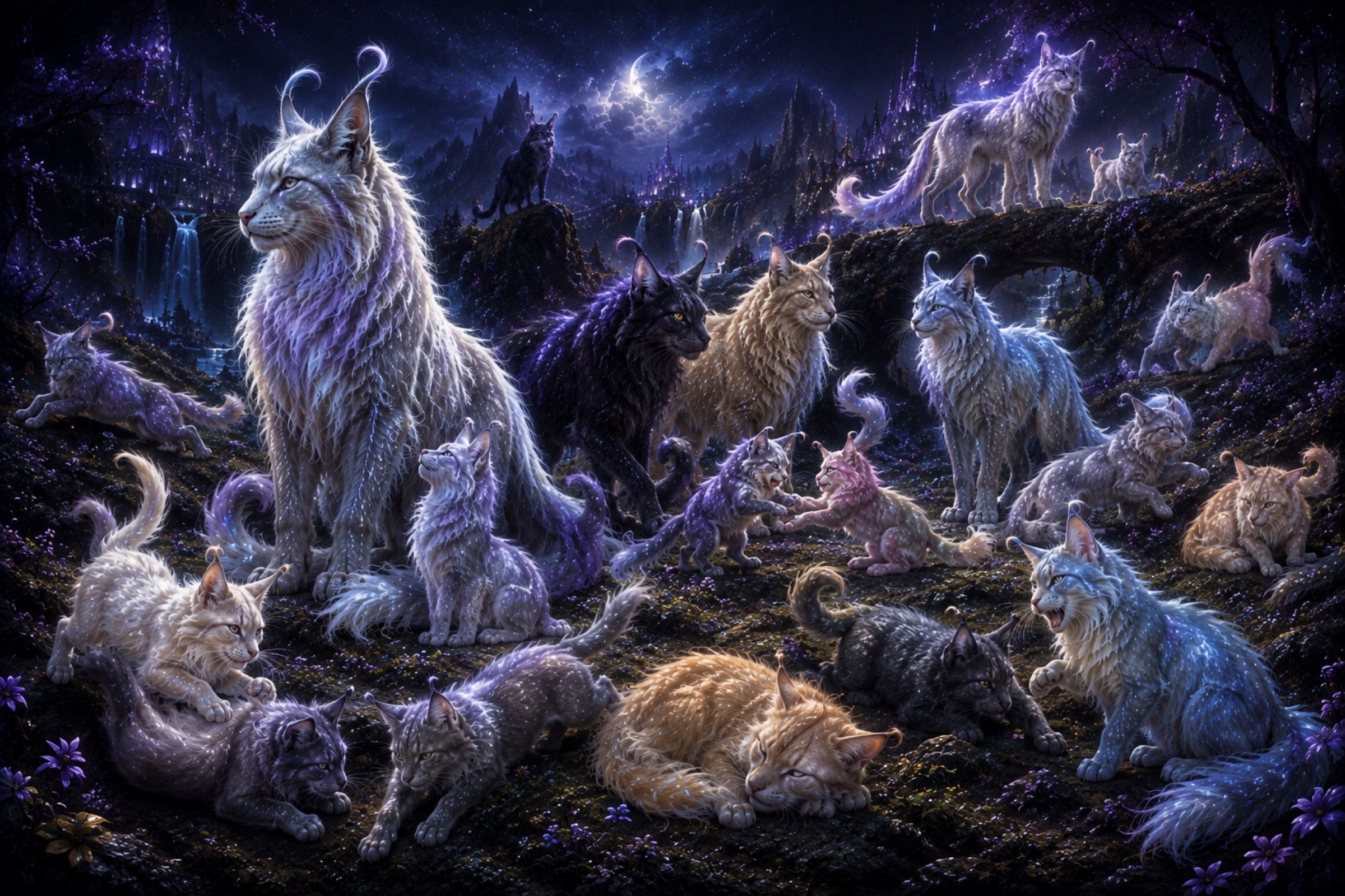 A family of Celestine Lynxmares with their little ones